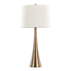 Diana 29" Contemporary Metal Table Lamp Set - Matte Golden Bronze & White Linen Shade