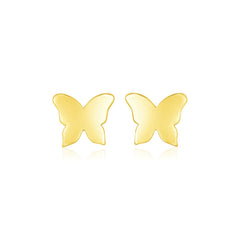 14k Yellow Gold Polished Butterfly Earrings