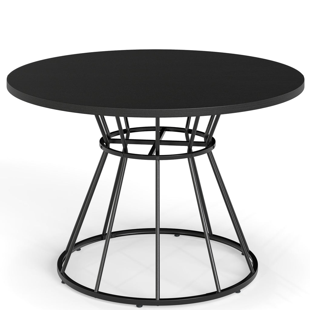 47 Inches Round Dining Table for 4 Farmhouse Kitchen Table with Wooden Tabletop