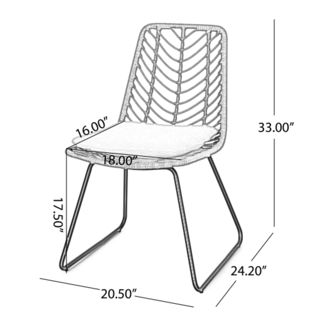 7 Pc Outdoor Wicker Dining Set for Patio