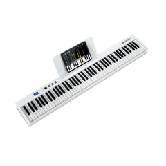 88-Key Foldable Digital Piano with MIDI and Wireless BT-White