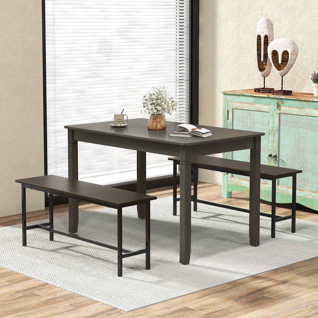 Modern Farmhouse 3-Drawer NightStand with Wood Grain Accents and Sleek Knobs