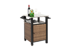 Single Door Outdoor Bar Cart with Stainless Steel Tabletop
