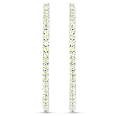 3.50 Carat Genuine Peridot .925 Sterling Silver Earrings