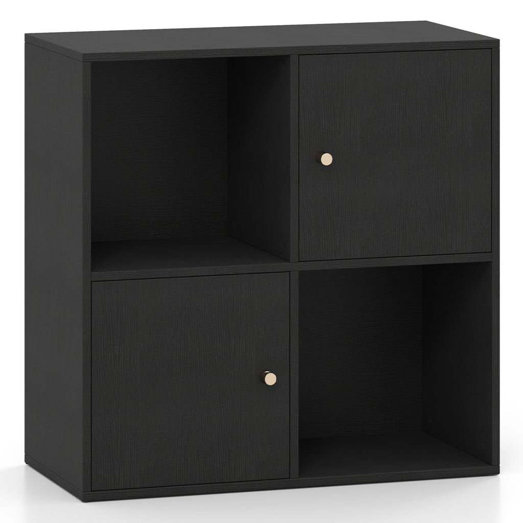 4-Cube Bookcase with 2 Cabinets and Anti-Tip Kit