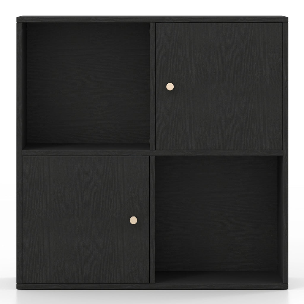 4-Cube Bookcase with 2 Cabinets and Anti-Tip Kit