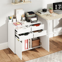 4 Drawer File Cabinet with Wheels for Home Office Organization