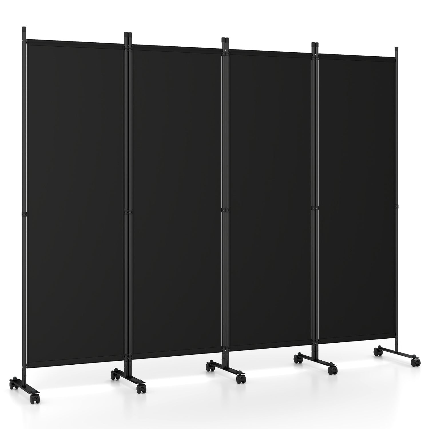 4-Panel Room Divider with Lockable Wheels - 87" x 68"