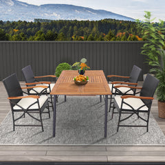 Set of 2/4 Patio Wicker Chairs with Soft Zippered Cushion