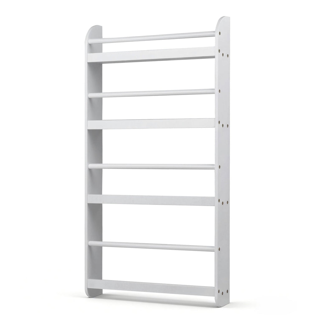 4-Tier Wall Mounted Bookshelf with Safety Rails