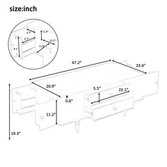 Modern Rectangle Coffee Table with Four Drawers