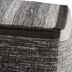 Naya Cube Pouf Patterned Grey Melange