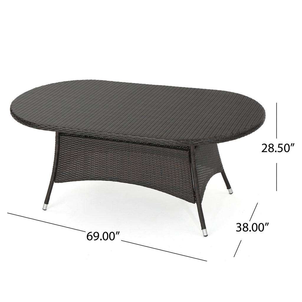 7 Pc Outdoor Wicker Dining Set for Patio