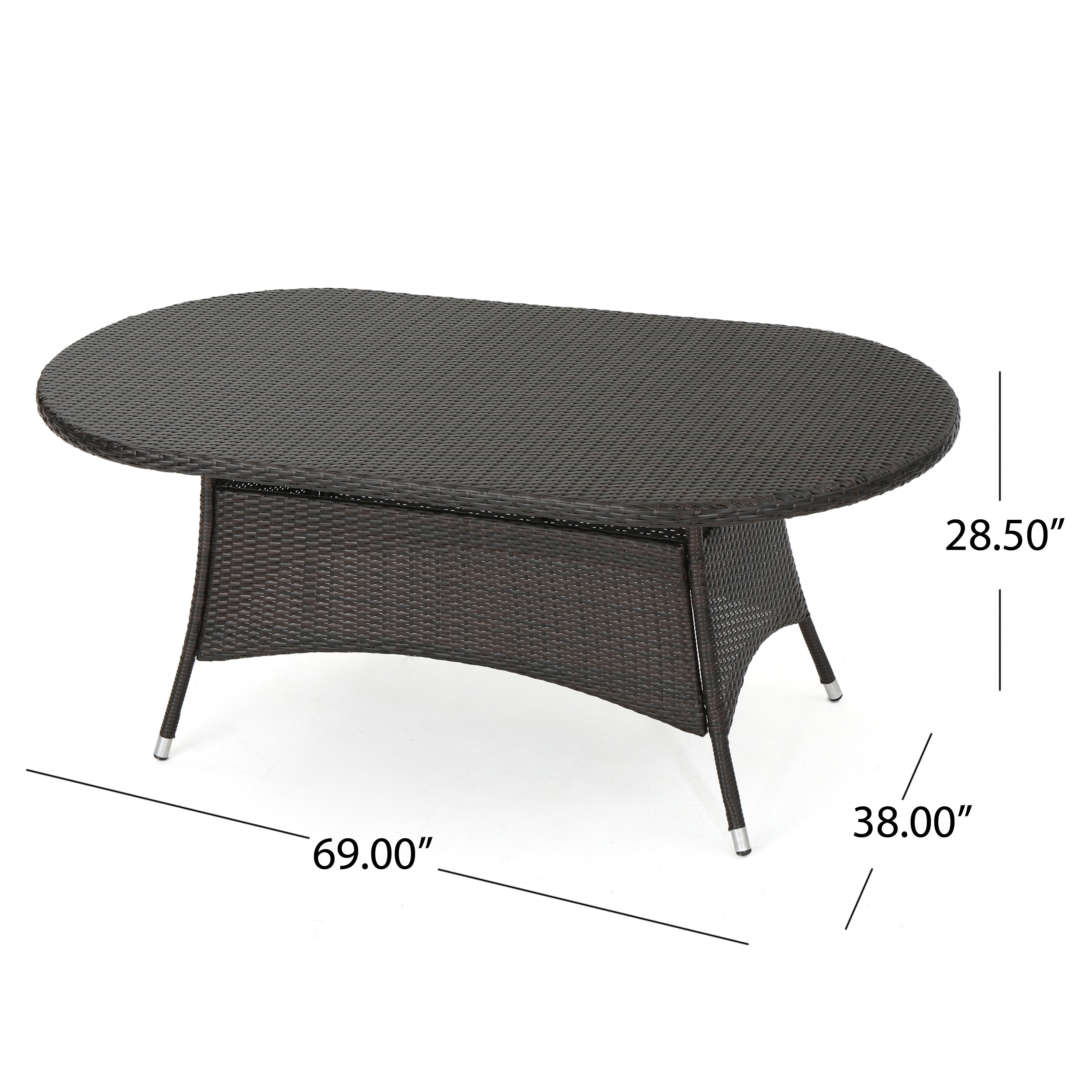 7 Pc Outdoor Wicker Dining Set for Patio