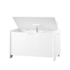 Toy Box With Bear Headboard, Organizer Storage Chest - White