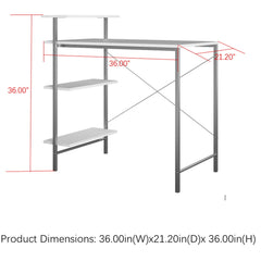 Side Storage Student Desk - White