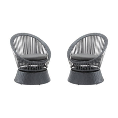 Modern Swivel Wicker Lounge Chair With Round Design