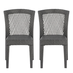 Farley Stacking Sidechair Set of 2 with Open Backrests - Gray
