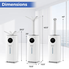 5.5Gal Humidifier with 360¬∞ Nozzles and Wheels for Large Room-White