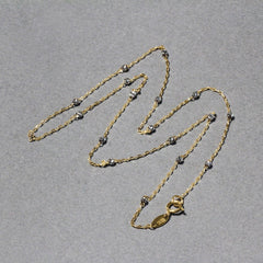 Diamond Cut Bead Links Pendant Chain in 14k Two Tone Gold (3.5mm)