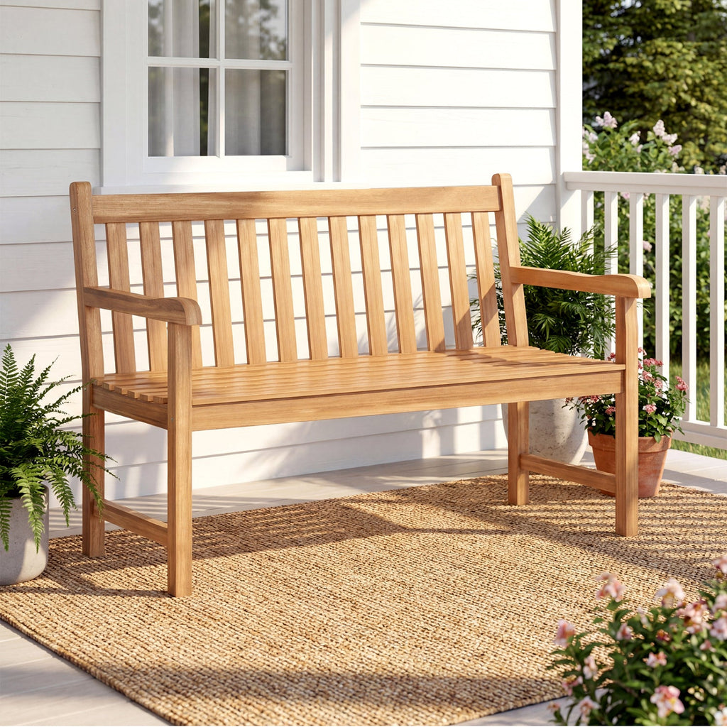 62inch Teak Outdoor Porch Bench 3