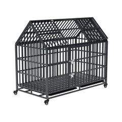 52-Inch Heavy-Duty Dog Crate With Roof Top Escape Proof Design (SAK90267)