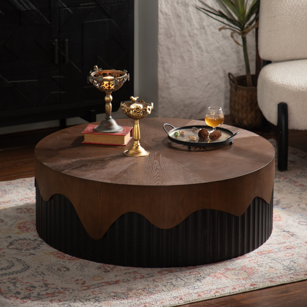 38.97' Round Coffee Table Handcrafted
