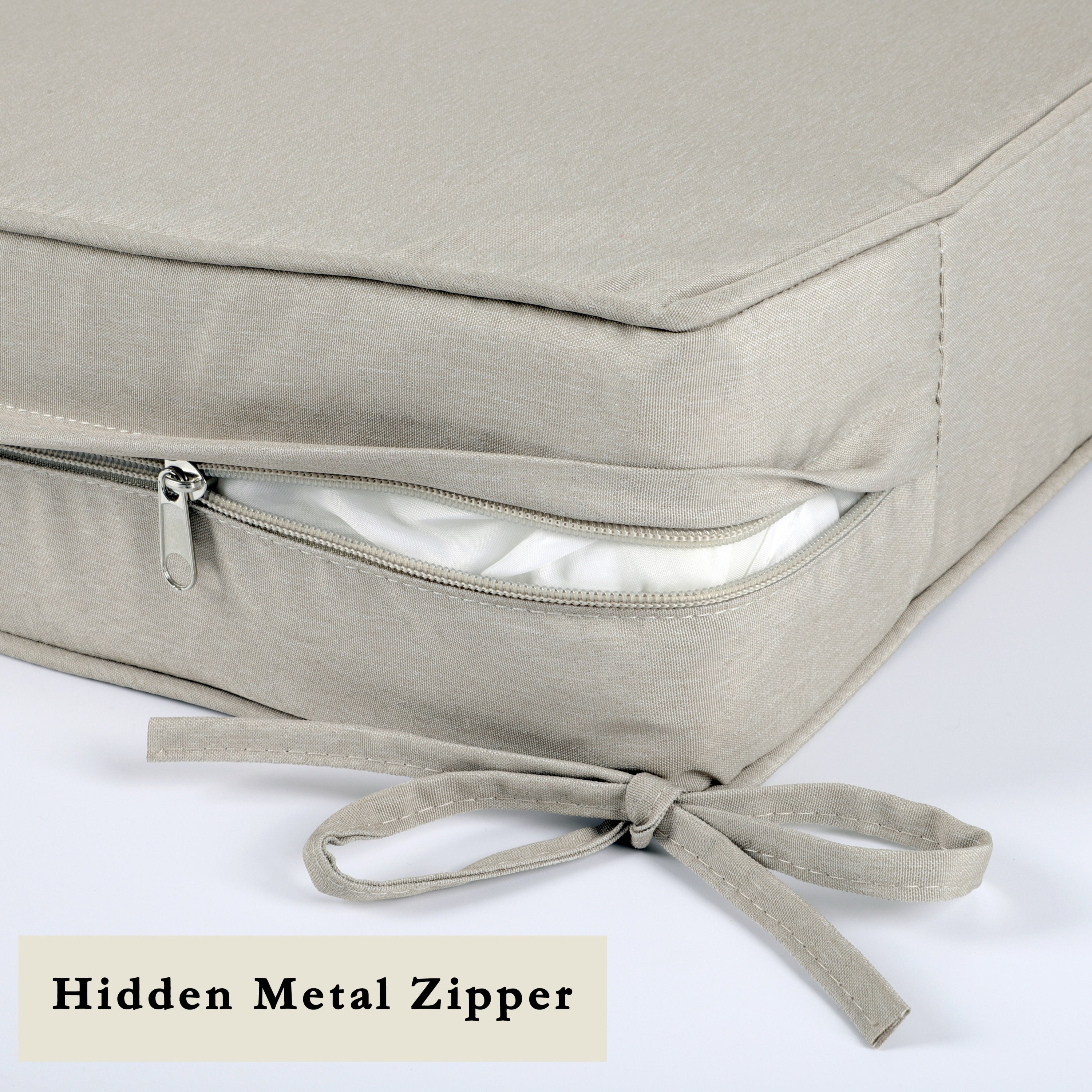 Outdoor Deep Seat Cushions for Patio Furniture Waterproof Set, Beige Polyester 24x24x4 Inches