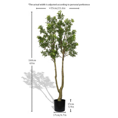 5.2FT Artificial Tree Tall Lush Evergreen Faux Plant