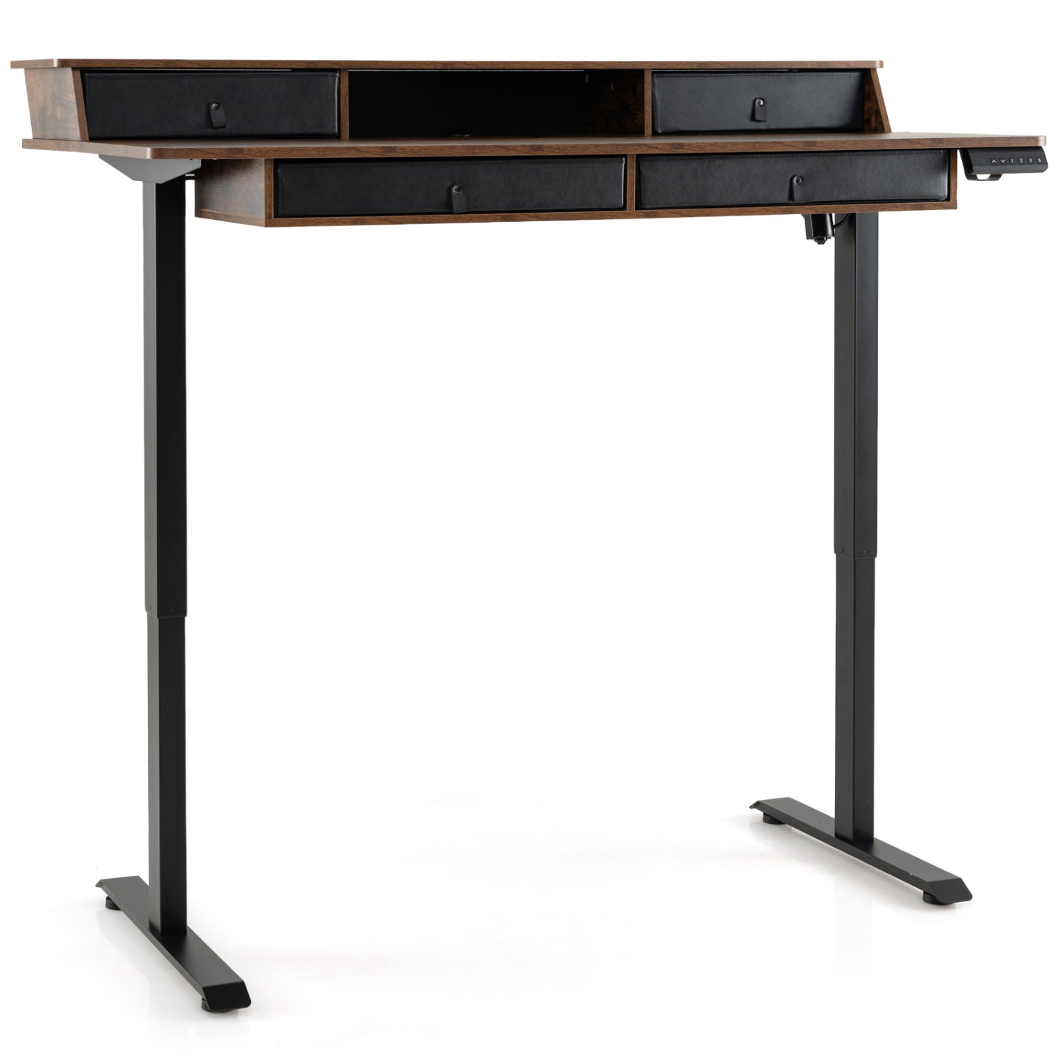55 Inch x 27 Inch Electric Standing Desk with Drawers