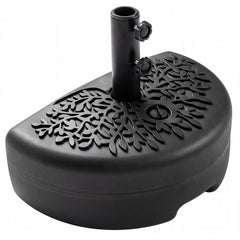 55 LBS Half Round Patio Umbrella Base for Deck Lawn Poolside-Black