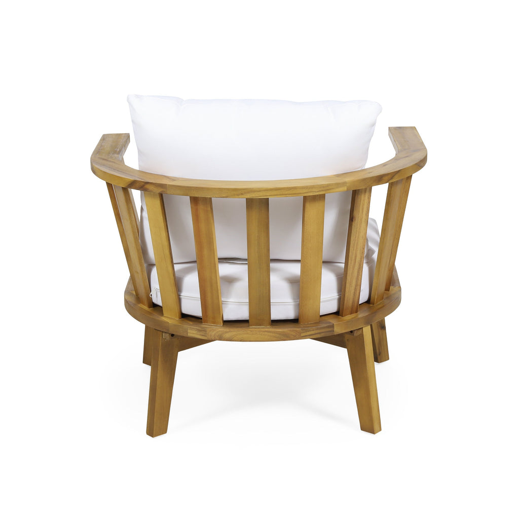 Set of 2 Outdoor Acacia Wood Patio Club Chairs