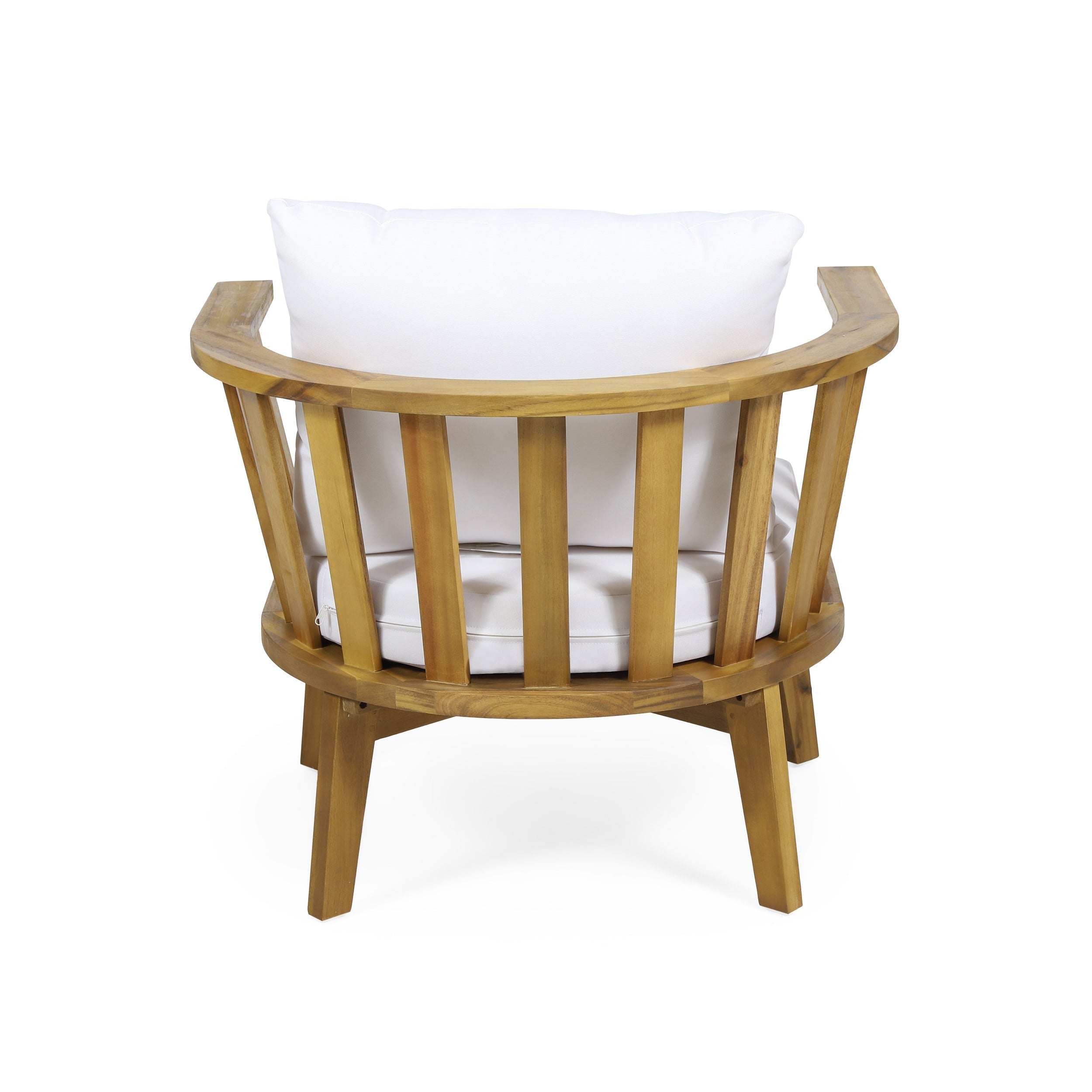 Set of 2 Outdoor Acacia Wood Patio Club Chairs