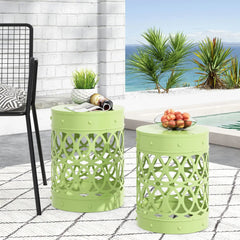 Outdoor Metal Set of 2 End Tables