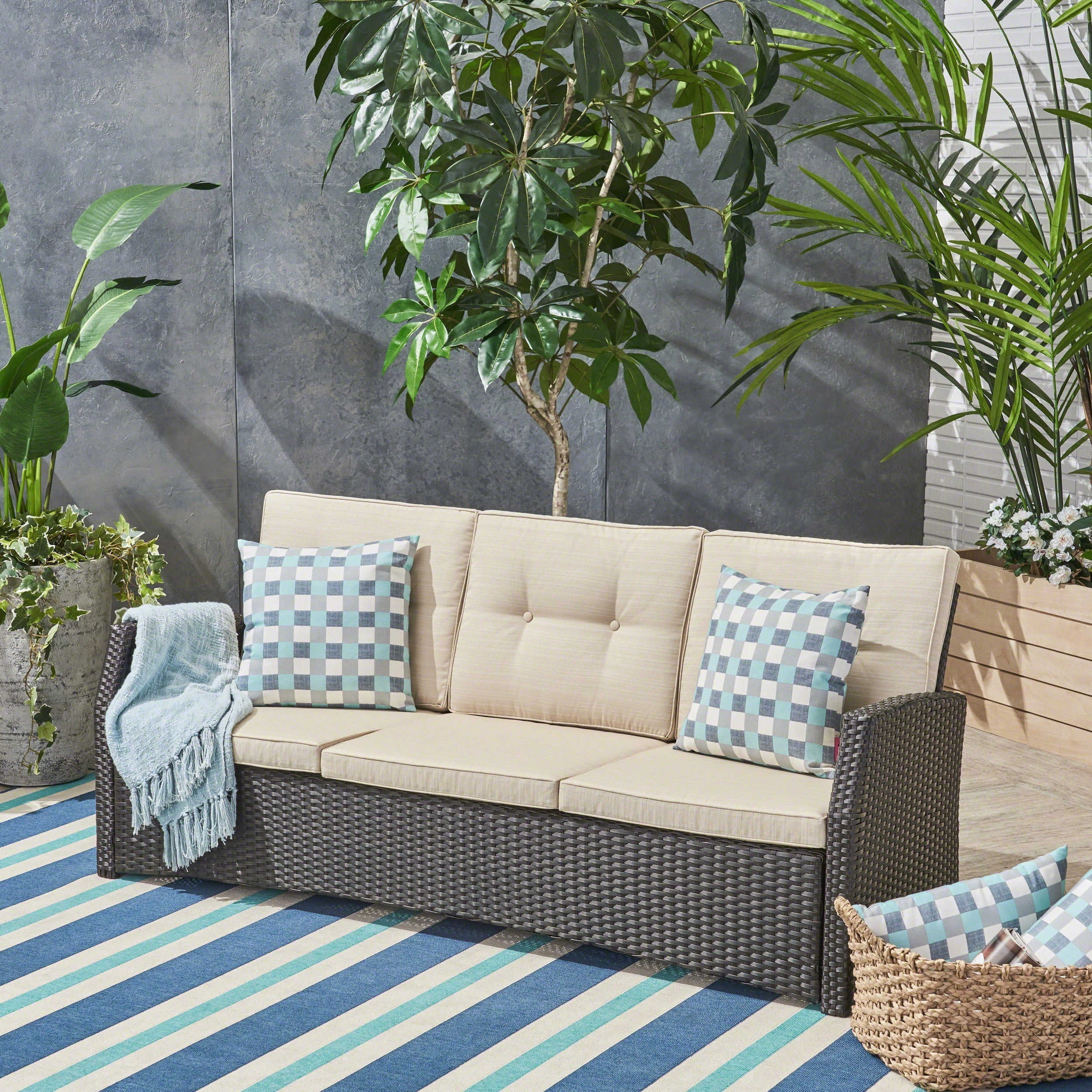 The All-Weather Steel-Framed Three-Seater Patio Sofa