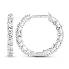 2.04 Carat Genuine Lab Grown Diamond 14K White Gold Earrings