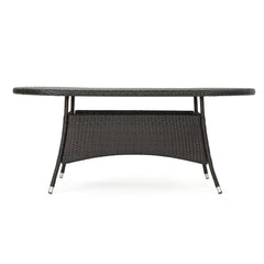 7-Piece Outdoor Wicker Dining Set for 6