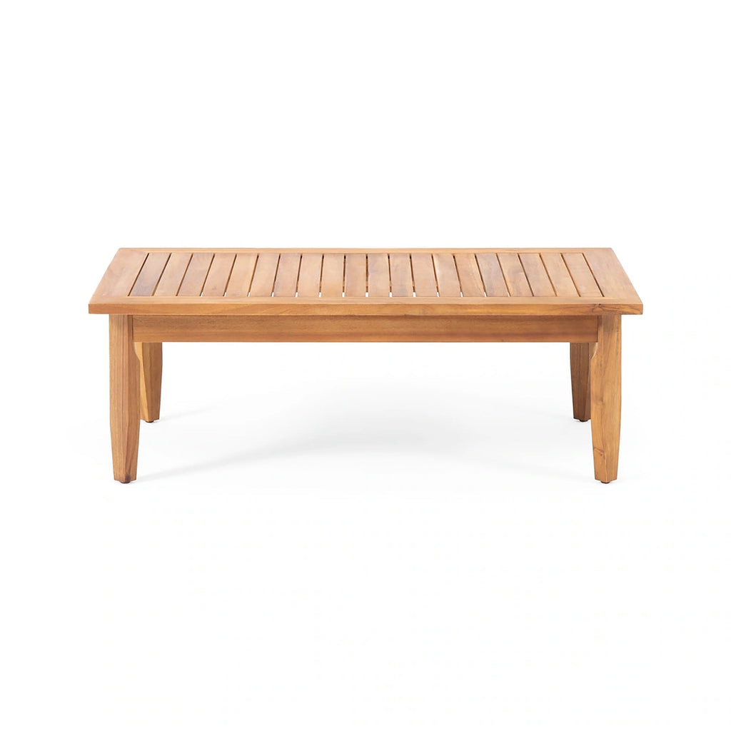 Alluvion Teak 4-Piece Wood Outdoor Patio Conversation Set with Cream Cushions