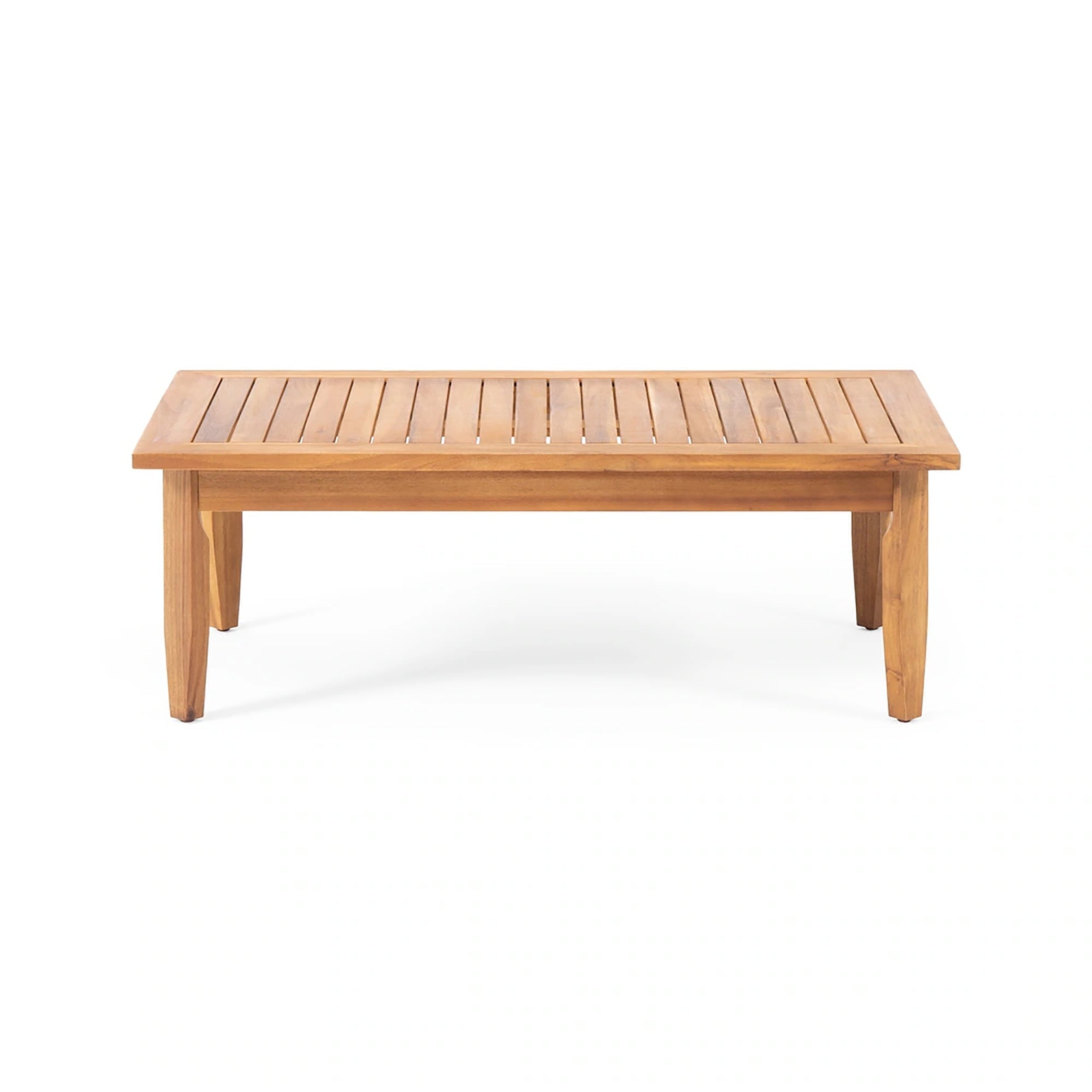 Alluvion Teak 4-Piece Wood Outdoor Patio Conversation Set with Cream Cushions