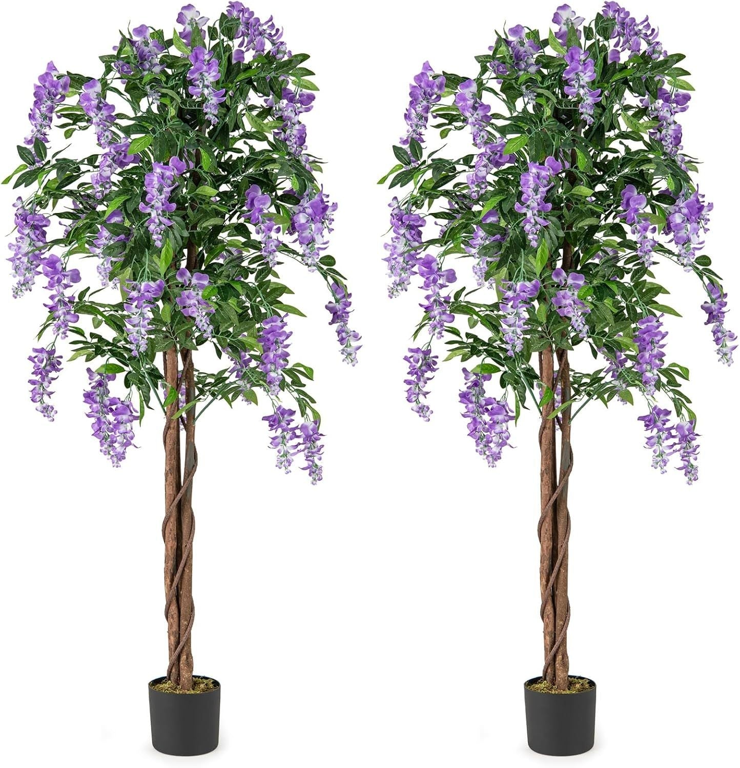 Artificial Wisteria Tree 5.5 FT with Nursery Pot Set of 2