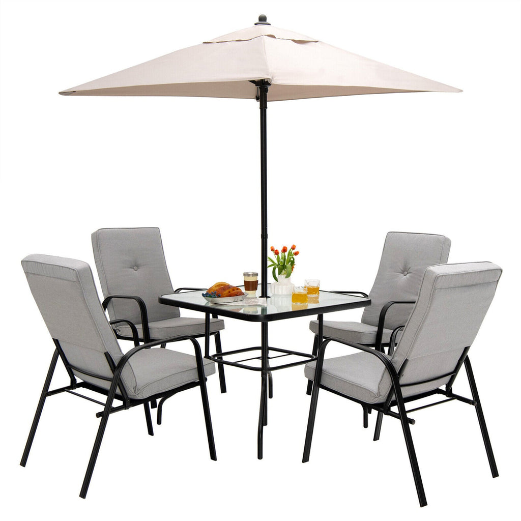 5 Foot Square Patio Market Umbrella with 4 Ribs