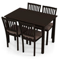 5-Piece Dining Table Set for 4 Rectangular Kitchen Table with 4 Upholstered Chairs