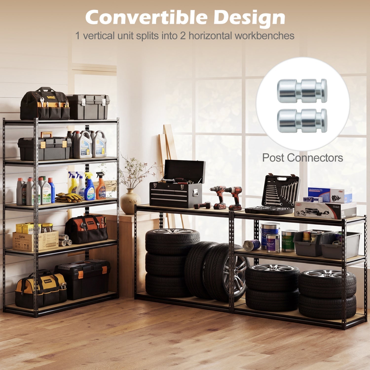 5-Tier Garage Shelving Unit for Warehouse and Basement