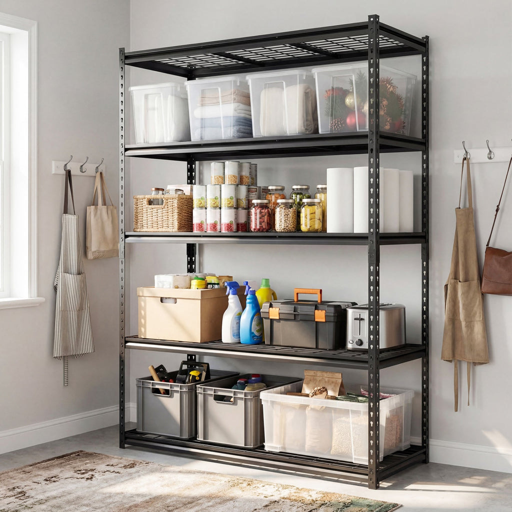 5-Tier Metal Shelving Unit 2000 lbs Capacity with Adjustable Wire Racks Set of