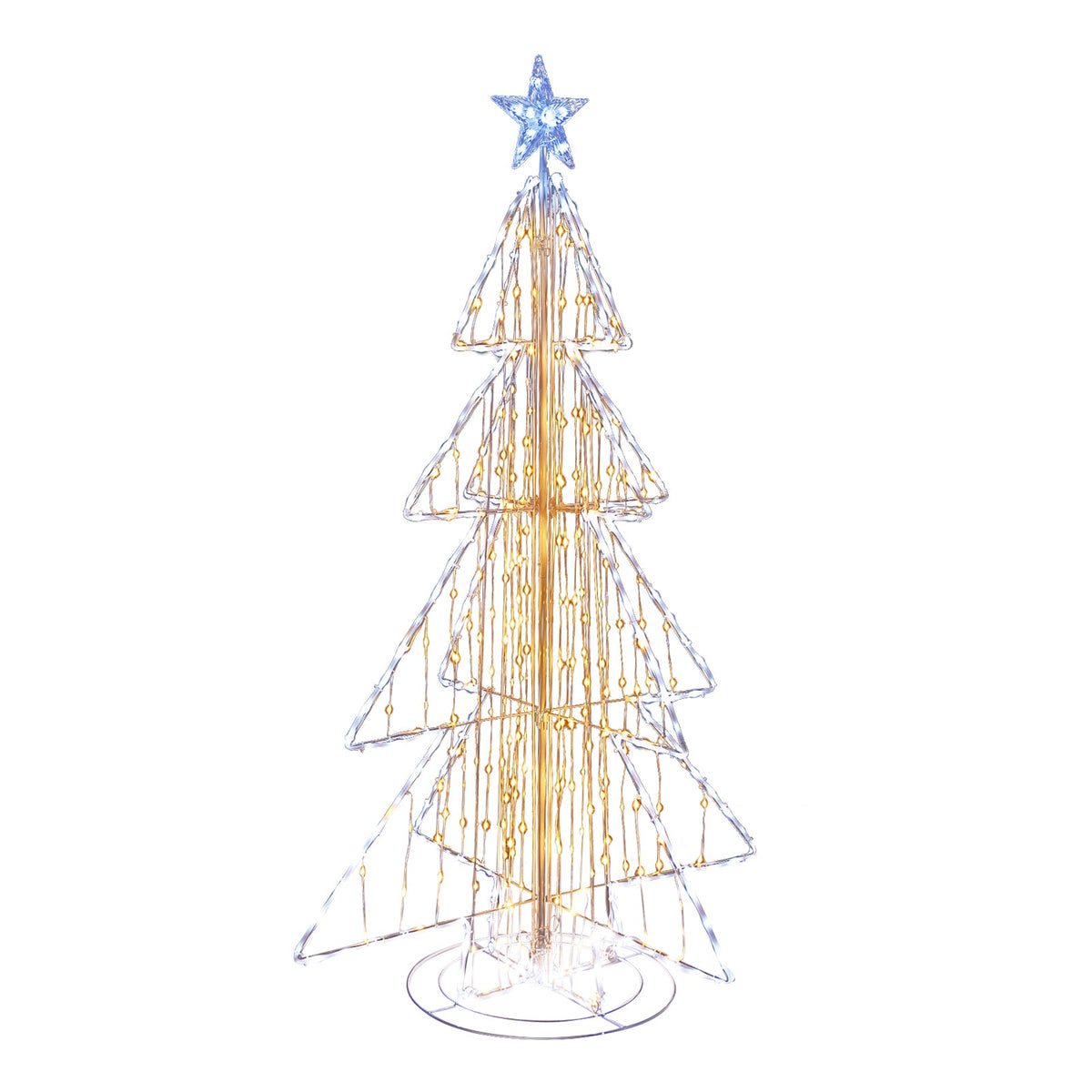 5 Feet Animated Christmas Tree with Warm and Cold LED Lights
