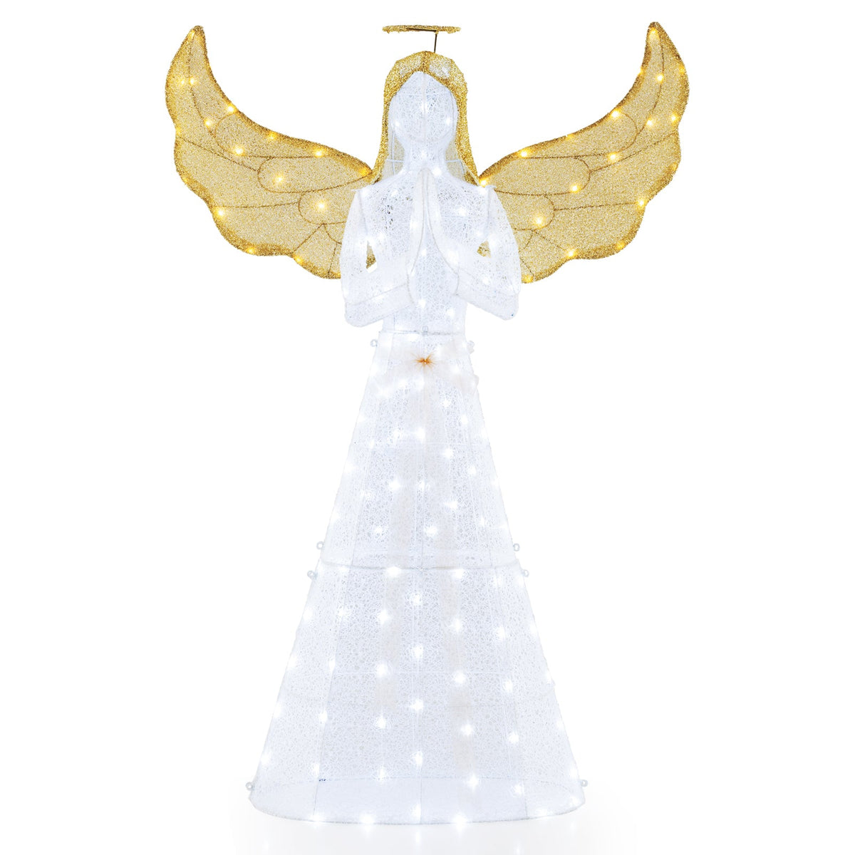 5 ft Festive Pre-Lit Angel with Halo and 150 LED Lights