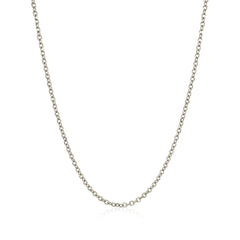 14k White Gold Diamond Cut Cable Link Chain 1.5mm
