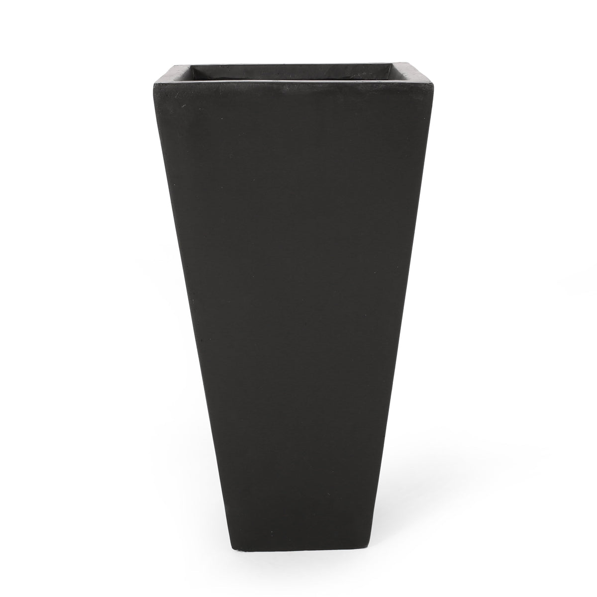 13' Outdoor Modern MGO Small Cast Stone Planter, Black