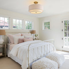 15' Modern Ceiling Light Fabric Upholstered