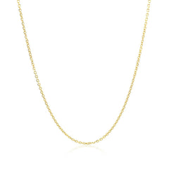 14k Yellow Gold Diamond Cut Cable Link Chain 1.1mm